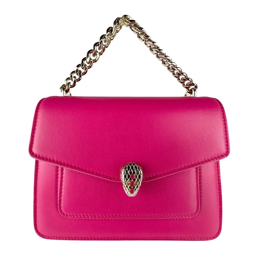 BVLGARI SERPENTI FOREVER SHOULDER BAG HANDBAG SHOULDER BAG: BVLGARI Serpenti Forever Shoulder Bag Handbag Shoulder Bag Brand: BVLGARI Type: Shoulder Bag Material: Leather Color: Magenta Size: W:7.5inx H:6.3inx D:3.1in Handle Length:8.7in Accessories: None