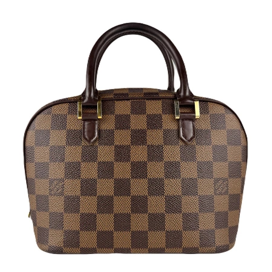 LOUIS VUITTON DAMIER EBENE SARRIA MINI HANDBAG: LOUIS VUITTON Damier Ebene Sarria Mini Handbag Brand: LOUIS VUITTON Type: Handbag Material: Damier Canvas Color: Ebene Size: W:8.3inx H:6.3inx D:3.1in Handle Length:11.8in Accessories: None