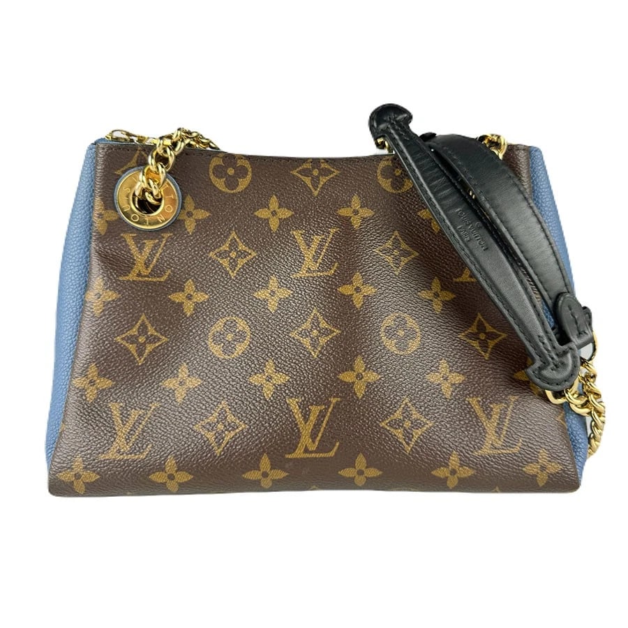 LOUIS VUITTON MONOGRAM SERENE BB SHOULDER BAG: LOUIS VUITTON Monogram Serene BB Shoulder Bag Brand: LOUIS VUITTON Type: Shoulder Bag Material: Monogram Canvas x Leather Color: Brown / Blue Size: W:9.4inx H:6.3inx D:3.9in Shoulder Length: