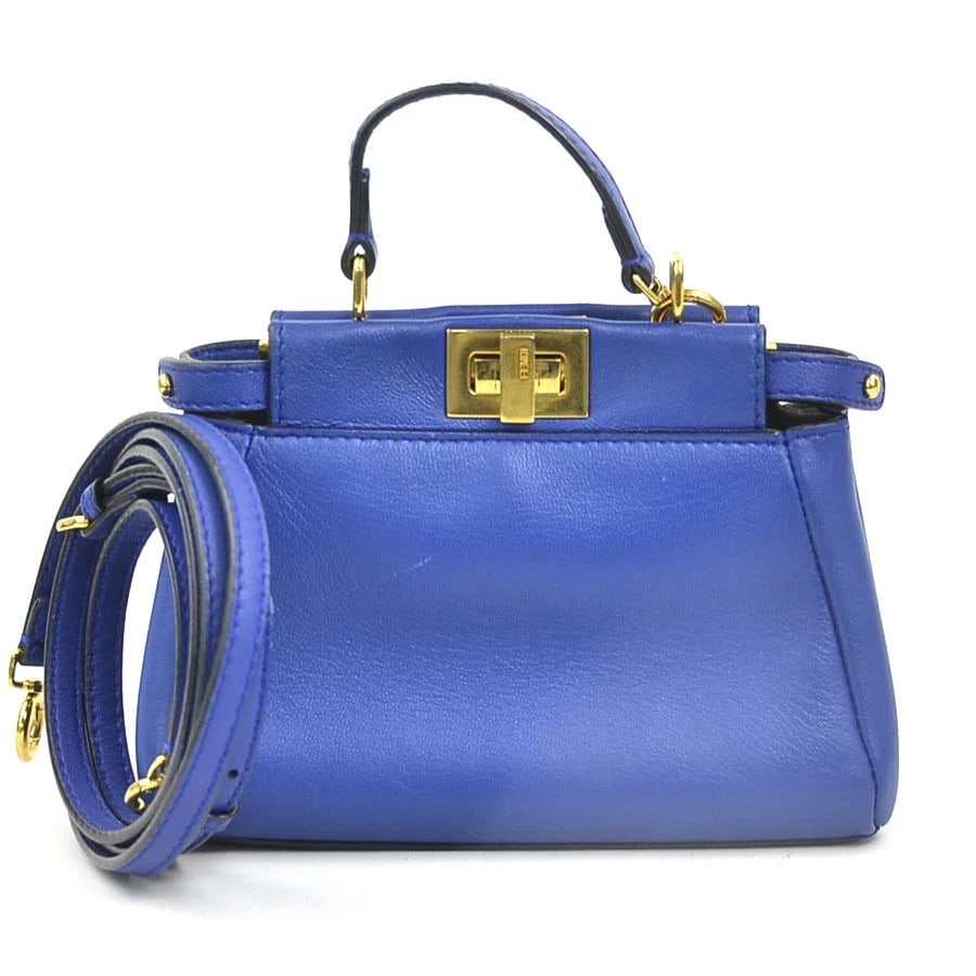FENDI MICRO PEEKABOO CROSSBODY SHOULDER BAG HANDBAG CROSSBODY SHOULDER BAG: FENDI Micro Peekaboo Crossbody Shoulder Bag Handbag Crossbody Shoulder Bag Brand: FENDI Type: Crossbody Shoulder Bag Material: Leather Color: Blue Size: W:5.9inx H:4.3inx D:1.6in Handle drop:2.0in