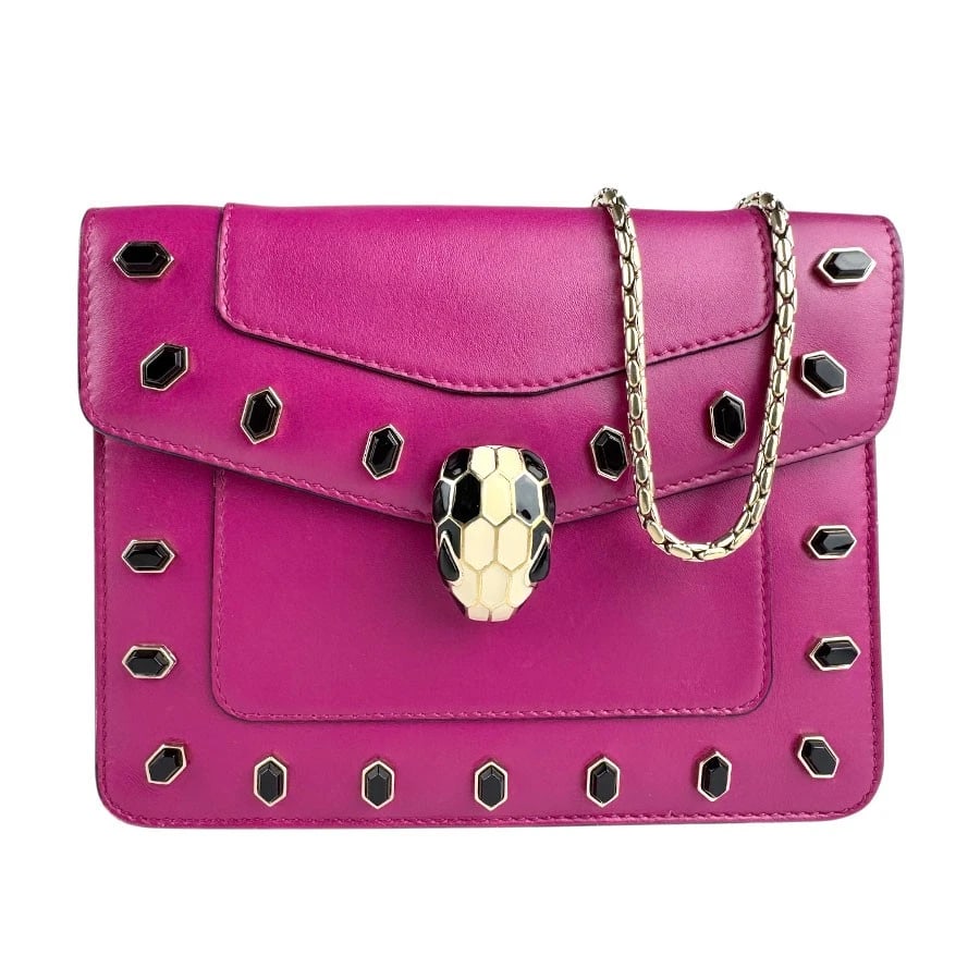 BVLGARI SERPENTI FOREVER SHOULDER BAG: BVLGARI Serpenti Forever Shoulder Bag Brand: BVLGARI Type: Shoulder Bag Material: Leather Color: Magenta Size: W:7.5inx H:6.3inx D:1.6in Shoulder Length: 41.3in Accessories: None Accessories