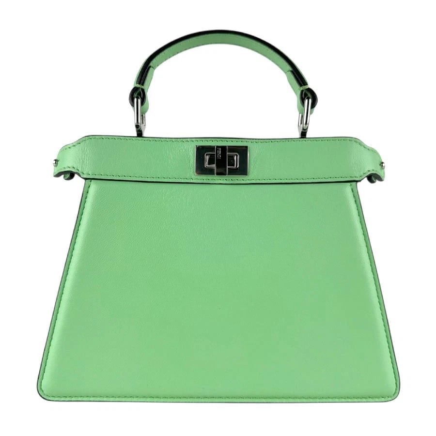 FENDI PEEKABOO ISEEU HANDBAG SHOULDER BAG HANDBAG: FENDI Peekaboo ISeeU Handbag Shoulder Bag Handbag Brand: FENDI Type: Handbag Material: Leather Color: Green Size: W:7.9inx H:5.9inx D:3.5in Handle Length:8.7in Accessories: None Accessorie