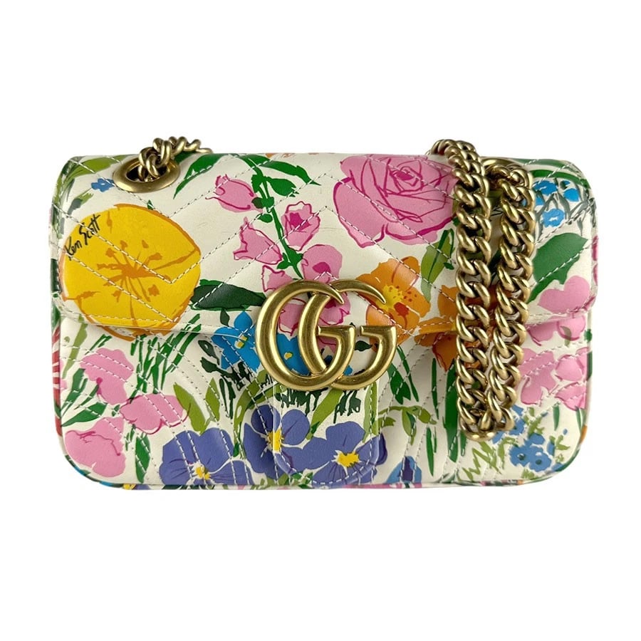 GUCCI GG MARMONT SHOULDER BAG WHITE/MULTICOLOR SHOULDER BAG (1 of 11)