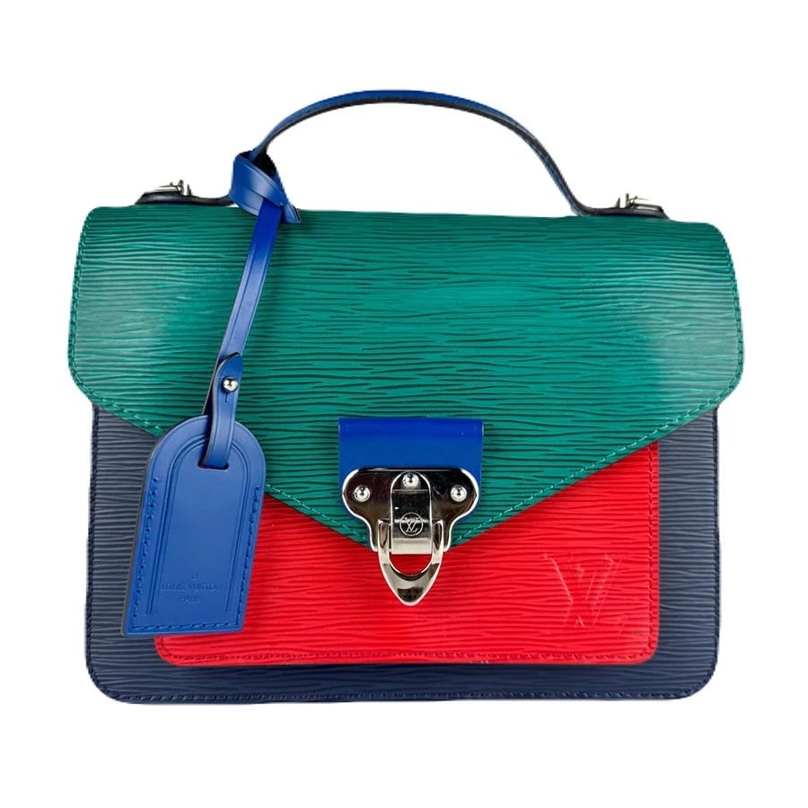 LOUIS VUITTON EPI NEO MONCEAU HANDBAG CROSSBODY SHOULDER BAG HANDBAG: LOUIS VUITTON Epi Neo Monceau Handbag Crossbody Shoulder Bag Handbag Brand: LOUIS VUITTON Type: Handbag Material: Epi Leather Color: Multicolor Size: W:9.4inx H:8.3inx D:2.8in Handle Length:7.1in