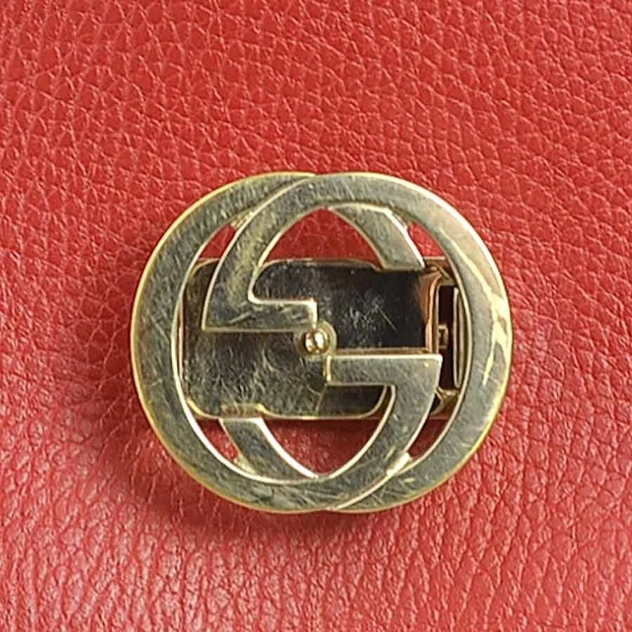 GUCCI INTERLOCKING G SHOULDER BAG RED LEATHER SHOULDER BAG - 12