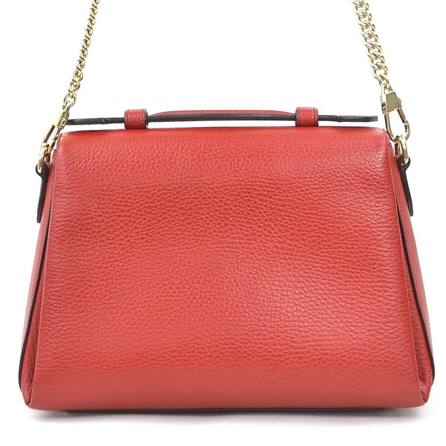 GUCCI INTERLOCKING G SHOULDER BAG RED LEATHER SHOULDER BAG - 3