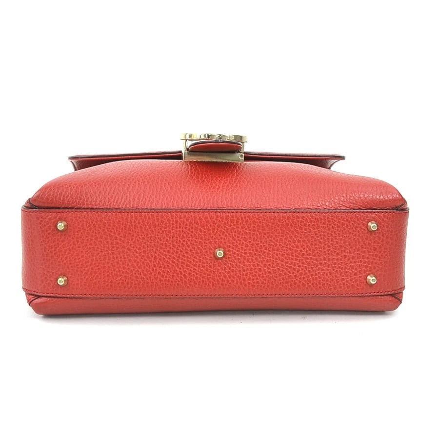 GUCCI INTERLOCKING G SHOULDER BAG RED LEATHER SHOULDER BAG - 4