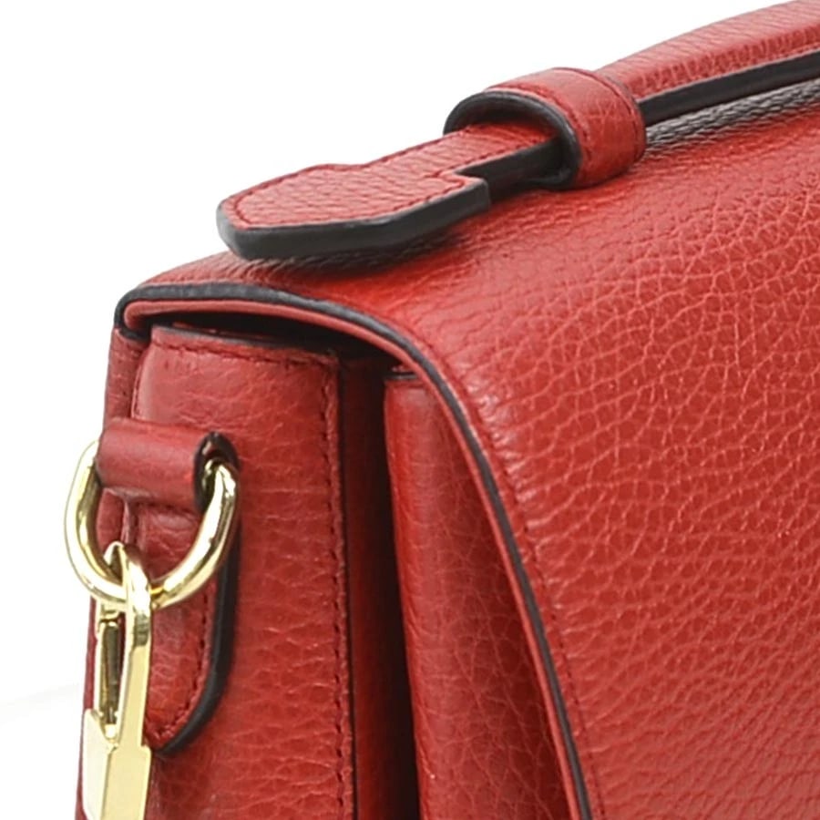 GUCCI INTERLOCKING G SHOULDER BAG RED LEATHER SHOULDER BAG - 6
