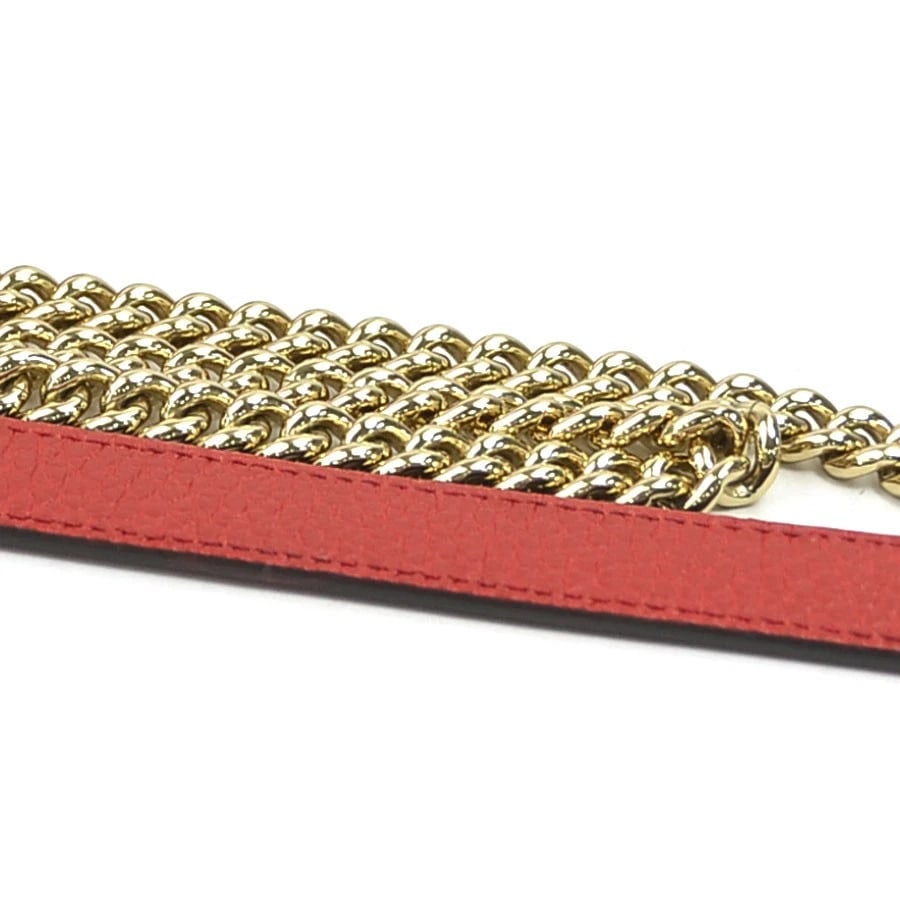 GUCCI INTERLOCKING G SHOULDER BAG RED LEATHER SHOULDER BAG - 9