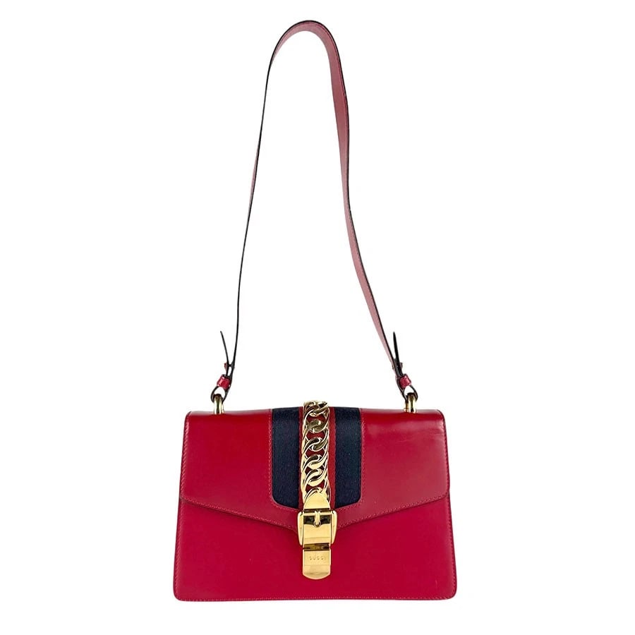 GUCCI SYLVIE SHOULDER BAG DARK RED SHOULDER BAG (1 of 12)