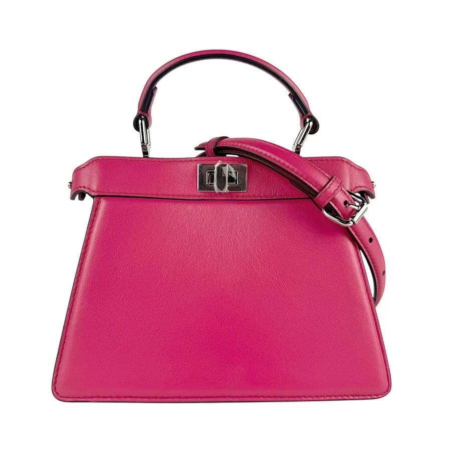 FENDI PEEKABOO ISEEU PETIT HANDBAG SHOULDER BAG HANDBAG: FENDI Peekaboo ISeeU Petit Handbag Shoulder Bag Handbag Brand: FENDI Type: Handbag Material: Leather Color: Pink Size: W:7.1inx H:5.9inx D:3.9in Handle Length:8.7in Accessories: None Acces
