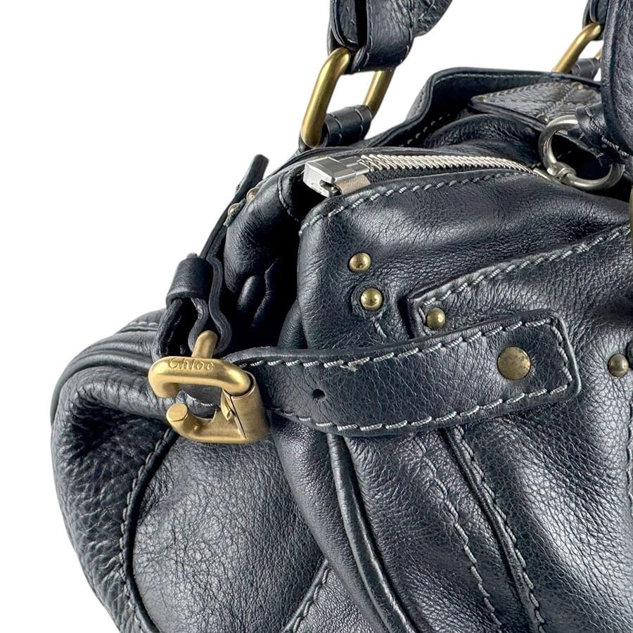 CHLOE PADDINGTON HANDBAG BLACK LEATHER HANDBAG - 6