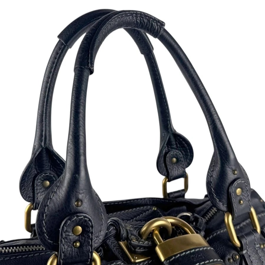 CHLOE PADDINGTON HANDBAG BLACK LEATHER HANDBAG - 9