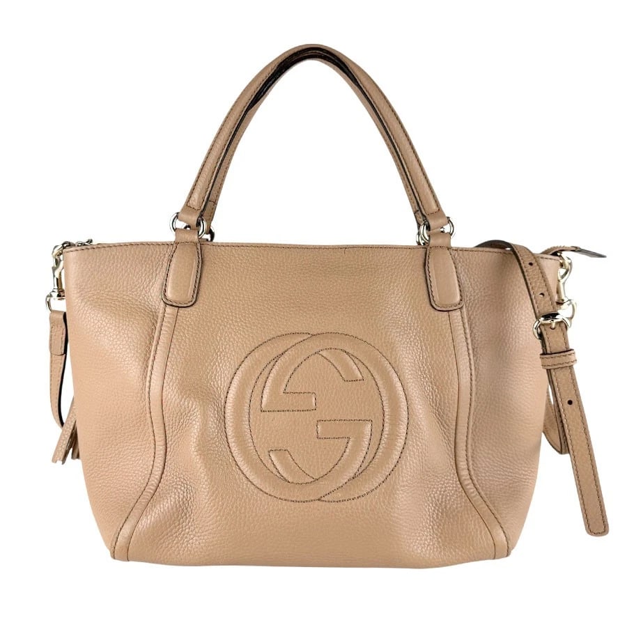 GUCCI HANDBAG SHOULDER BAG BEIGE LEATHER HANDBAG (1 of 12)