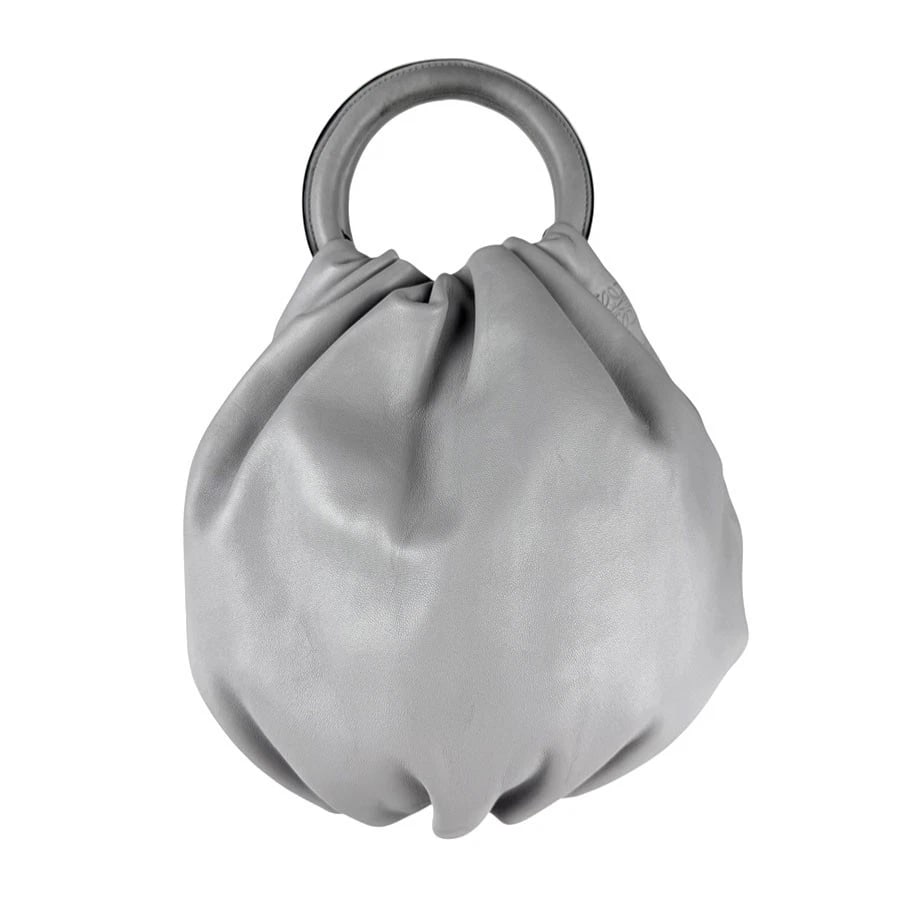LOEWE BOUNCE BAG SHOULDER BAG HANDBAG LIGHT GRAY LEATHER SHOULDER BAG: LOEWE Bounce Bag Shoulder Bag Handbag Light Gray Leather Shoulder Bag Brand: LOEWE Type: Shoulder Bag Material: Leather Color: Light Gray Size: W:7.9inx H:7.9inx D:7.9in Handle Length:11.0in 