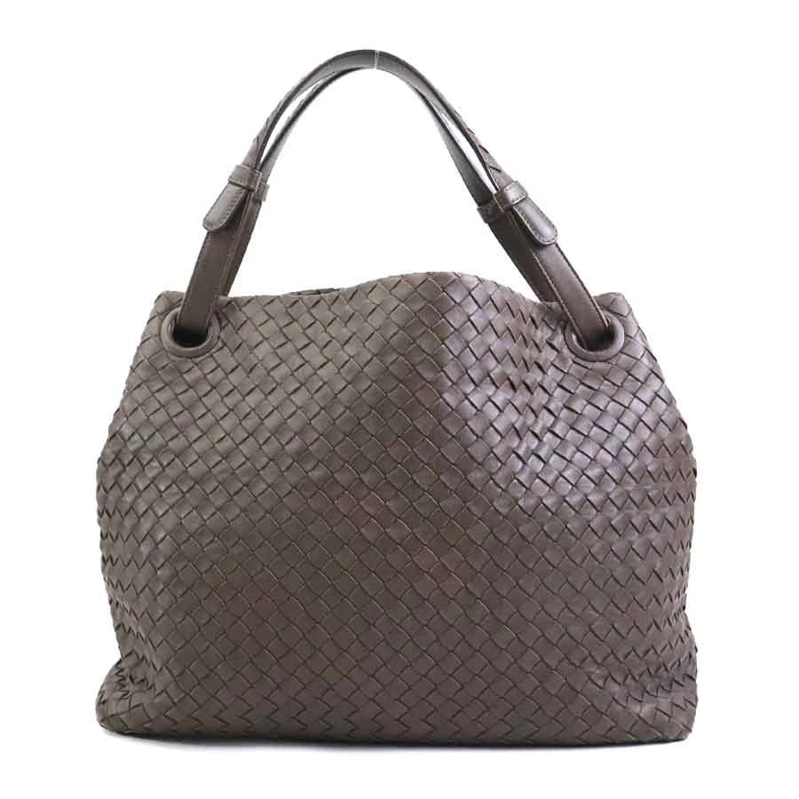 BOTTEGAVENETA INTRECCIATO SHOULDER BAG: BOTTEGAVENETA Intrecciato Shoulder Bag Brand: BOTTEGAVENETA Type: Shoulder Bag Material: leather Color: Brown Size: W:13.4inx H:11.0inx D:4.7in Shoulder drop:5.5in Accessories: None