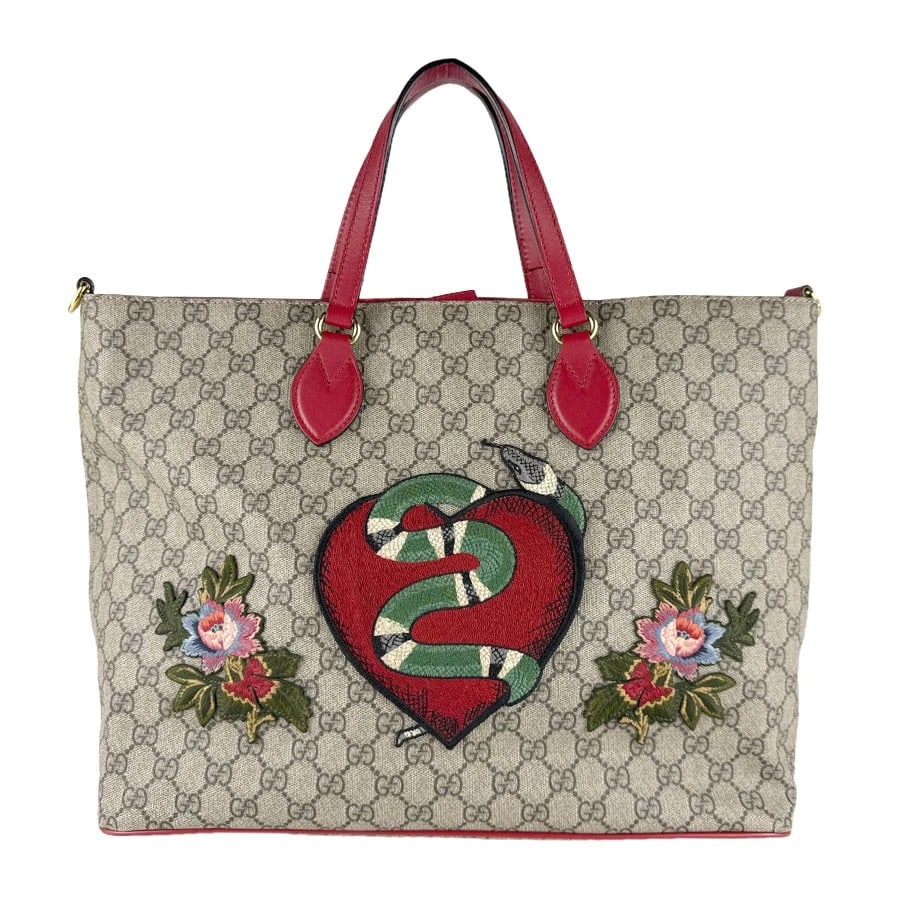 GUCCI HANDBAG SHOULDER BAG HANDBAG: GUCCI Handbag Shoulder Bag Handbag Brand: GUCCI Type: Handbag Material: PVC Color: Red X Brown Size: W:15.0inx H:11.8inx D:6.3in Handle Length:13.4in Accessories: None Accessories Notice: