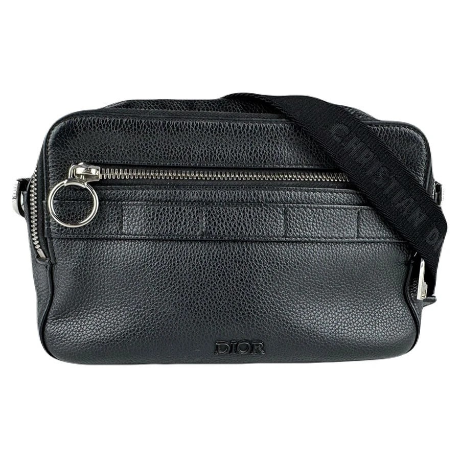 CHRISTIAN DIOR CROSSBODY SHOULDER BAG BLACK SHOULDER BAG: Christian Dior Crossbody Shoulder Bag Black Shoulder Bag Brand: Christian Dior Type: Shoulder Bag Material: leather Color: Black Size: W:8.7inx H:5.9inx D:2.0in Shoulder Length: 56.3in Accessorie