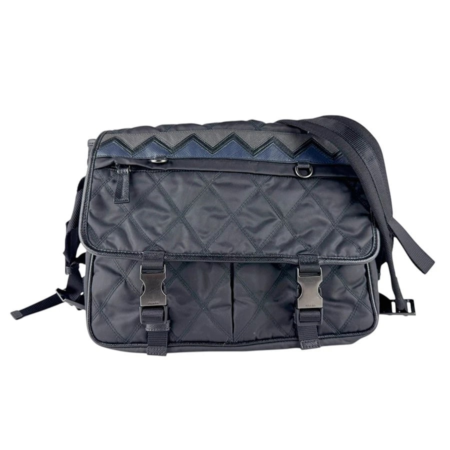 PRADA SHOULDER BAG BLACK NYLON SHOULDER BAG: PRADA Shoulder Bag Black Nylon Shoulder Bag Brand: PRADA Type: Shoulder Bag Material: Nylon Color: Black Size: W:12.2inx H:9.4inx D:4.3in Shoulder Length: 48.4in Accessories: None Accessor