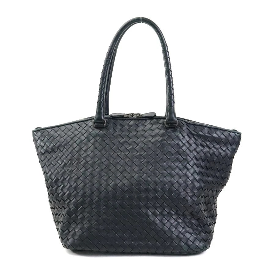 BOTTEGAVENETA INTRECCIATO HANDBAG BLACK HANDBAG: BOTTEGAVENETA Intrecciato Handbag Black Handbag Brand: BOTTEGAVENETA Type: Handbag Material: leather Color: Black Size: W:10.4inx H:10.4inx D:8.3in Handle Length:18.5in Accessories: None A