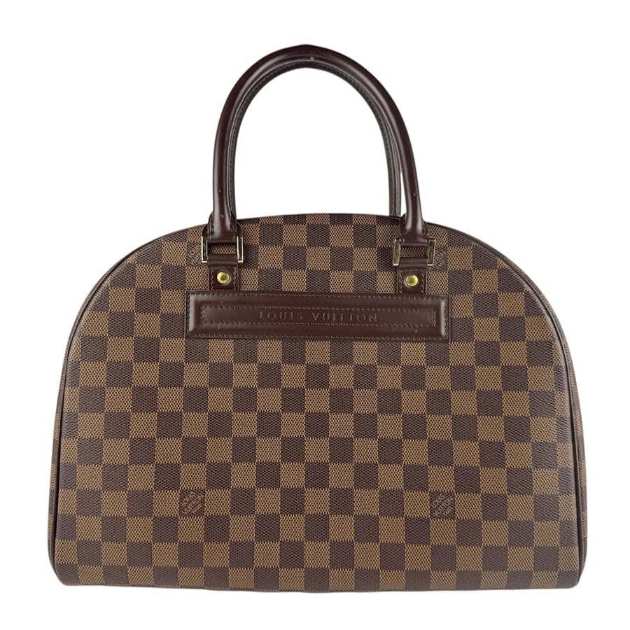 LOUIS VUITTON DAMIER EBENE NOLITA HANDBAG: LOUIS VUITTON Damier Ebene Nolita Handbag Brand: LOUIS VUITTON Type: Handbag Material: Damier Canvas Color: Brown Size: W:13.8inx H:9.8inx D:5.5in Handle Length:16.5in Accessories: None