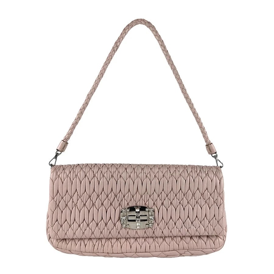 MIUMIU MATELASSE NAPPA CRYSTAL SHOULDER BAG HANDBAG (1 of 11)