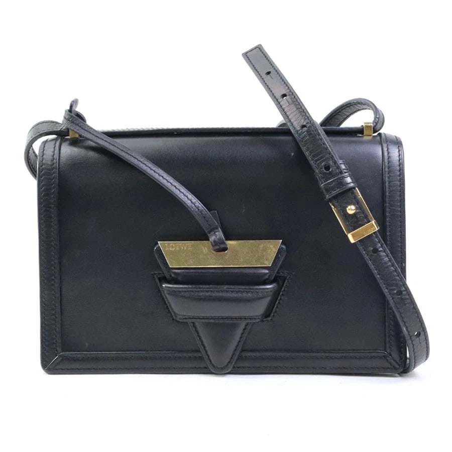 LOEWE BARCELONA SHOULDER BAG BLACK LEATHER/GOLDTONE SHOULDER BAG (1 of 12)
