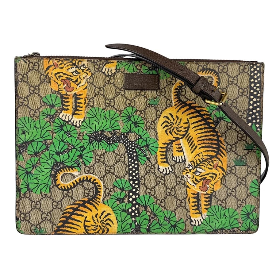 GUCCI GG SUPREME SHOULDER BAG CLUTCH BAG BROWN/GREEN/YELLOW PVC SHOULDER BAG: GUCCI GG Supreme Shoulder Bag Clutch Bag Brown/Green/Yellow PVC Shoulder Bag Brand: GUCCI Type: Shoulder Bag Material: PVC Color: Brown X Green X Yellow Size: W:13.8inx H:9.8inx D:1.6in Shoulder L