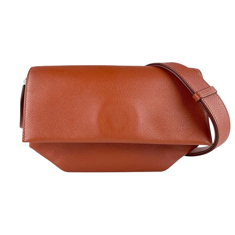 HERMES OPLI 24 SHOULDER BAG BROWN LEATHER/SILVERTONE SHOULDER BAG (1 of 11)