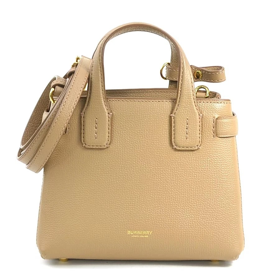 BURBERRY HANDBAG SHOULDER BAG BEIGE BROWN LEATHER/CANVAS HANDBAG: BURBERRY Handbag Shoulder Bag Beige Brown Leather/Canvas Handbag Brand: BURBERRY Type: Handbag Material: leather Color: Camel Size: W:7.9inx H:6.7inx D:4.3in Handle Length:9.4in Accessories: None