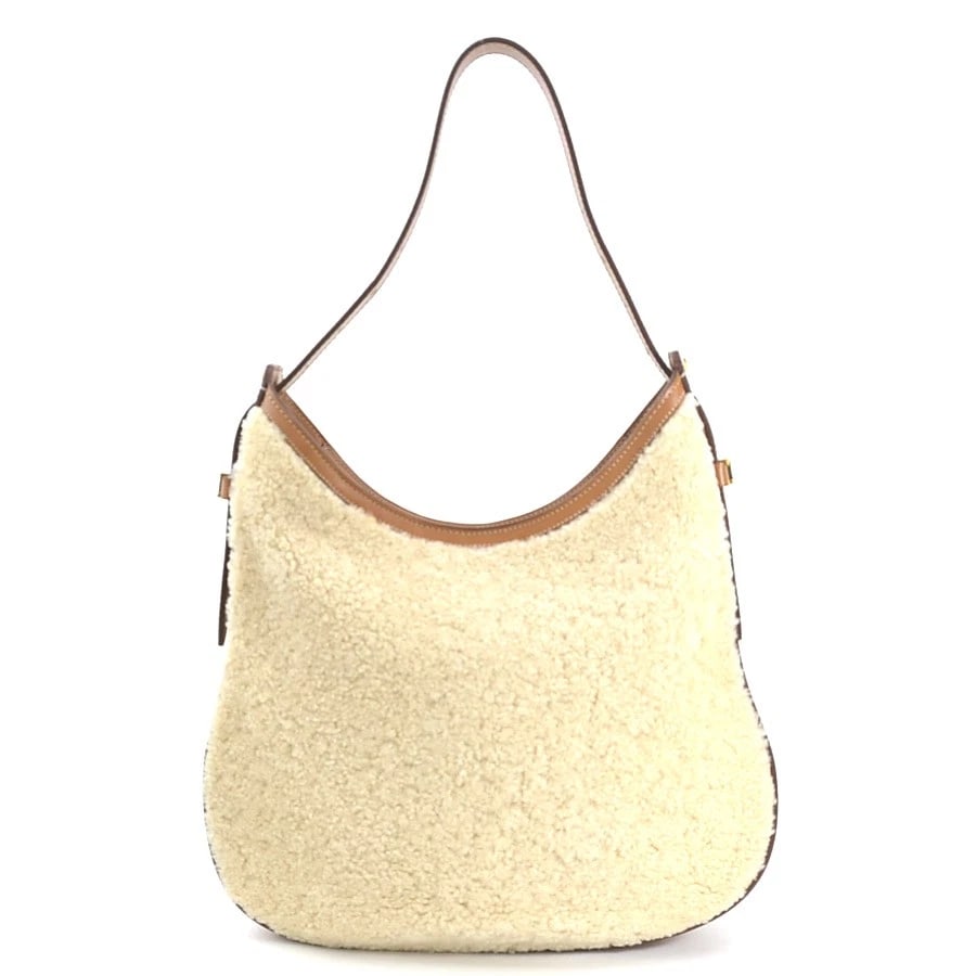 TOD’S SHOULDER BAG BEIGE/BROWN BORE/LEATHER SHOULDER BAG: TOD’S Shoulder Bag Beige/Brown Bore/Leather Shoulder Bag Brand: TOD’S Type: Shoulder Bag Material: Bore Color: Beige X Brown Size: W:13.5inx H:13.6inx D:3.1in Shoulder Length:?Max? 22.4in Acc