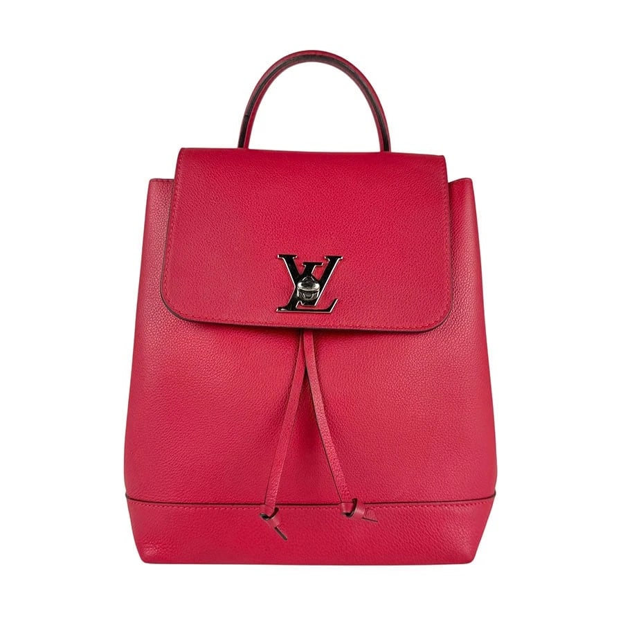 LOUIS VUITTON LOCKME BACKPACK RUBY LEATHER/SILVERTONE BACKPACK (1 of 12)