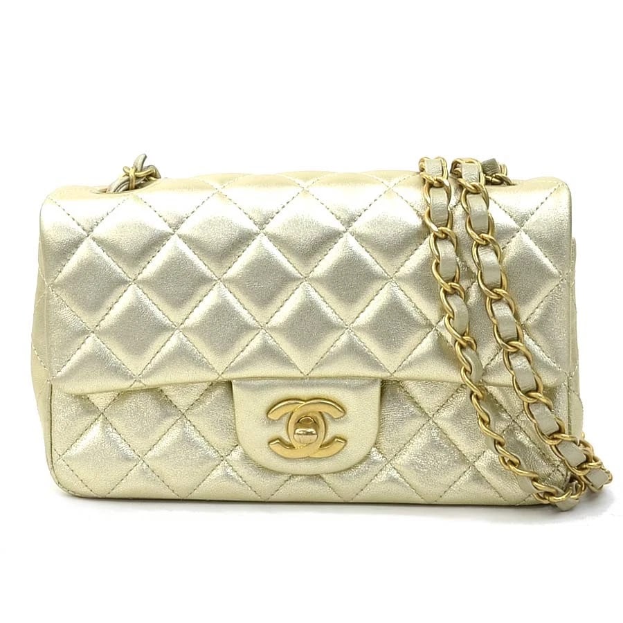 CHANEL MATELASSE CHAIN SHOULDER BAG GOLD LEATHER/METAL SHOULDER BAG: CHANEL Matelasse Chain Shoulder Bag Gold Leather/Metal Shoulder Bag Brand: CHANEL Type: Shoulder Bag Material: leather Color: Gold Size: W:7.9inx H:4.7inx D:2.6in Shoulder Length: 48.4in Accessor