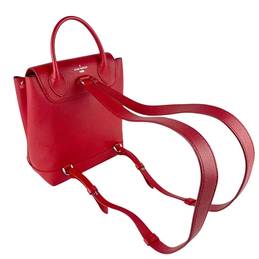 LOUIS VUITTON LOCKME BACKPACK RED LEATHER/SILVERTONE BACKPACK - 10