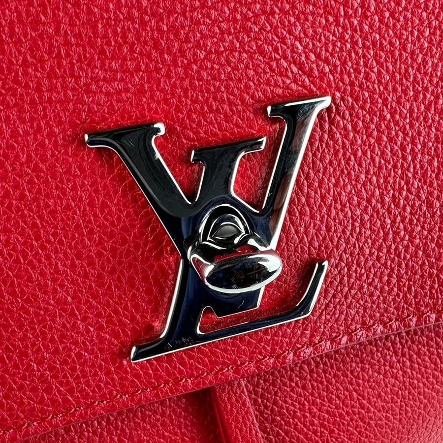 LOUIS VUITTON LOCKME BACKPACK RED LEATHER/SILVERTONE BACKPACK - 11