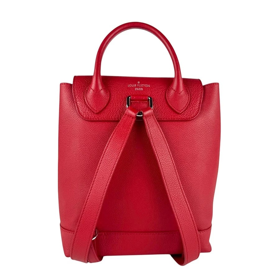 LOUIS VUITTON LOCKME BACKPACK RED LEATHER/SILVERTONE BACKPACK - 3