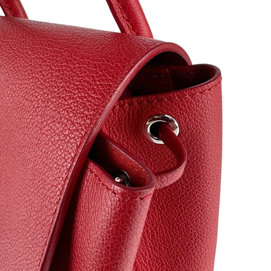 LOUIS VUITTON LOCKME BACKPACK RED LEATHER/SILVERTONE BACKPACK - 6