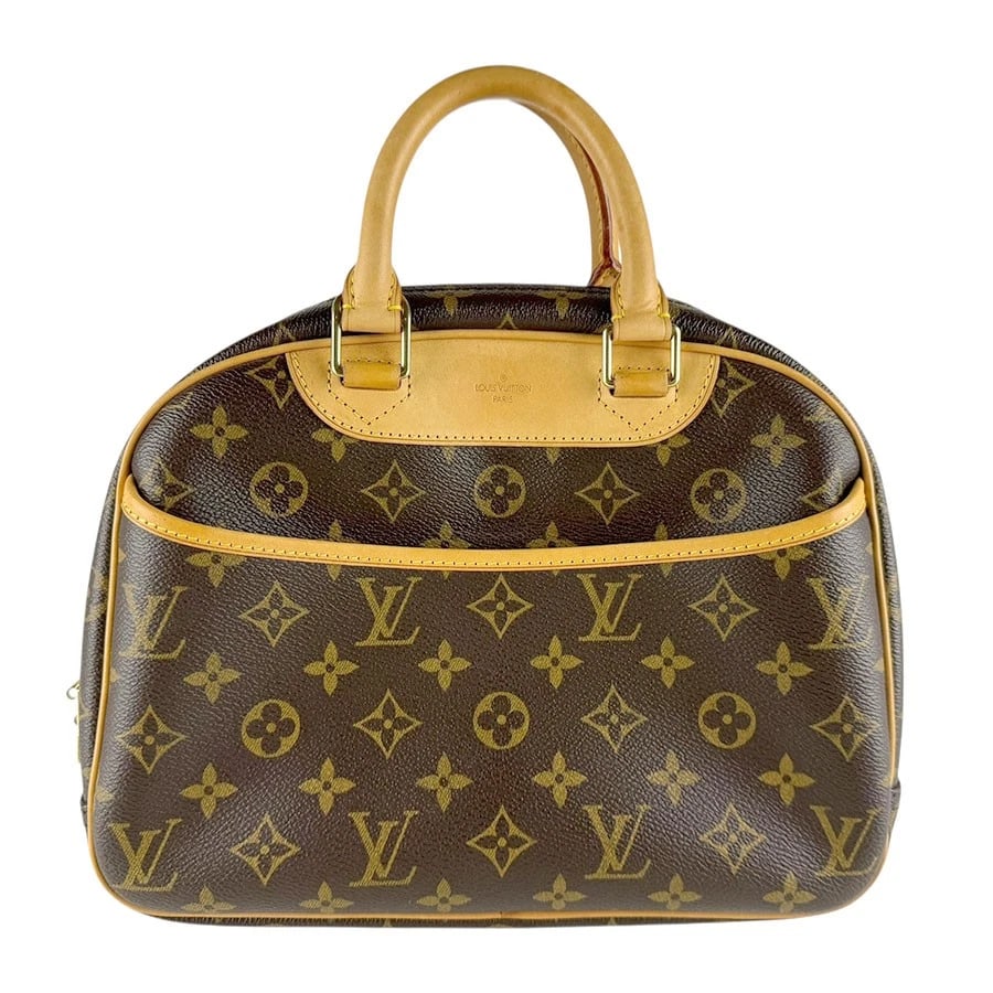 LOUIS VUITTON MONOGRAM TROUVILLE HANDBAG BROWN HANDBAG: LOUIS VUITTON Monogram Trouville Handbag Brown Handbag Brand: LOUIS VUITTON Type: Handbag Material: Monogram Canvas Color: Brown Size: W:10.6inx H:9.1inx D:3.9in Handle Length:11.0in Accessories: