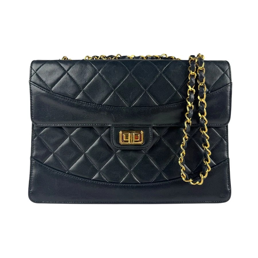 CHANEL MATELASSE CHIAN SHOULDER BAG BLACK/GOLD LAMBSKIN/METAL SHOULDER BAG: CHANEL Matelasse Chian Shoulder Bag Black/Gold Lambskin/Metal Shoulder Bag Brand: CHANEL Type: Shoulder Bag Material: lambskin Color: Black Size: W:9.4inx H:7.5inx D:3.1in Shoulder Length: 43.3in