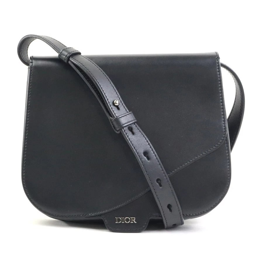 CHRISTIAN DIOR SHOULDER BAG BLACK LEATHER SHOULDER BAG: Christian Dior Shoulder Bag Black Leather Shoulder Bag Brand: Christian Dior Type: Shoulder Bag Material: leather Color: Black Size: W:8.9inx H:7.1inx D:1.4in Shoulder Length:?Max? 42.1in Accesso