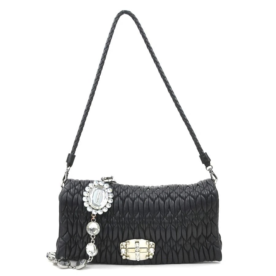 MIUMIU MATELASSE SHOULDER BAG BLACK LEATHER SHOULDER BAG (1 of 11)