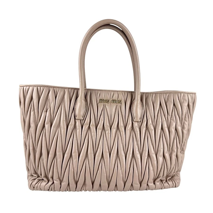 MIUMIU MATELASSE HANDBAG SHOULDER BAG PINK BEIGE LEATHER/GOLDTONE HANDBAG (1 of 11)