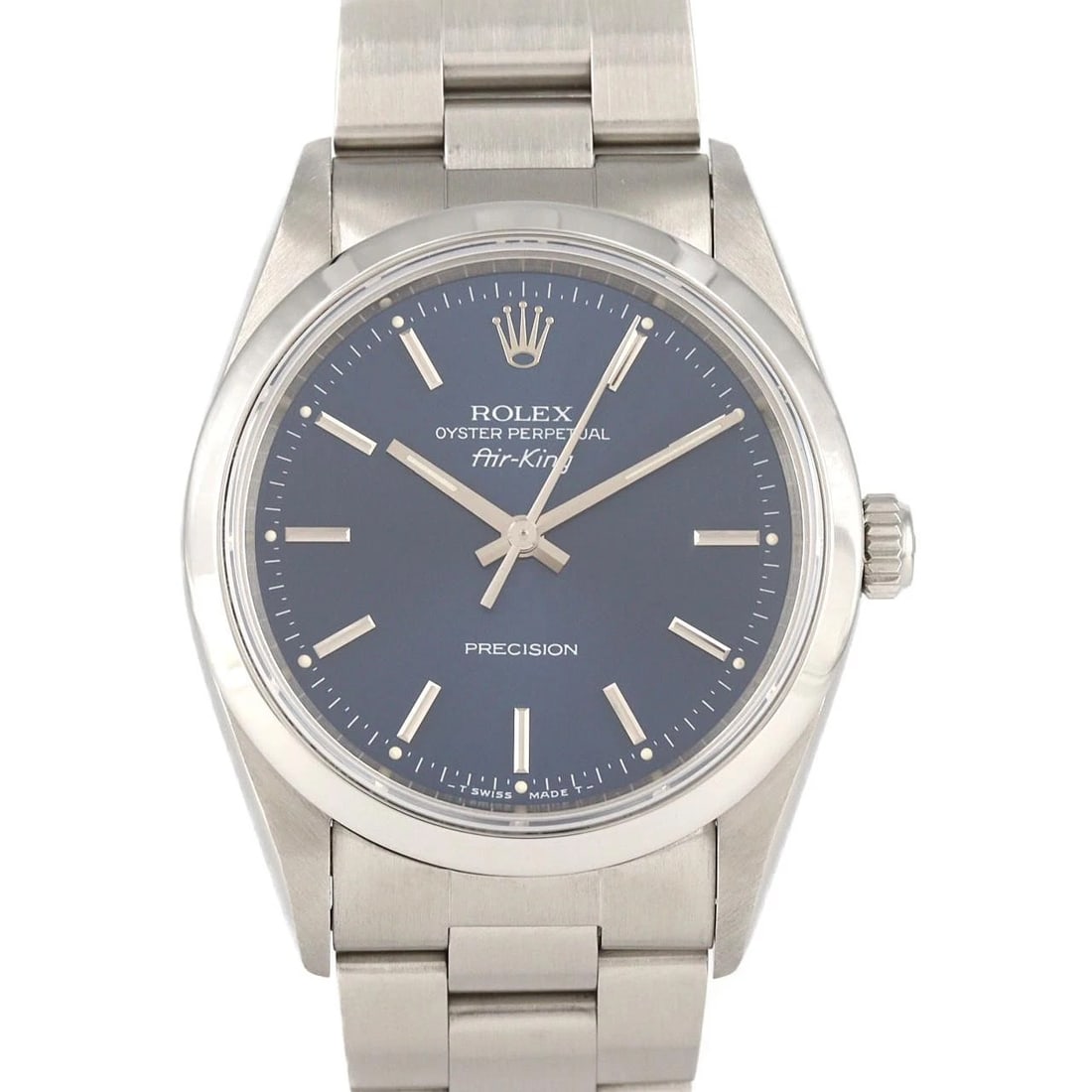 ROLEX AIRKING SS WATCH: ROLEX Airking SS Watch Brand: ROLEX Type: Wristwatch Material: Case: SST Bracelet: SST Color: Dial Colors: Blue Size: Case diameter: 34mm Max Wrist size: 17cm Accessories: None Accessories