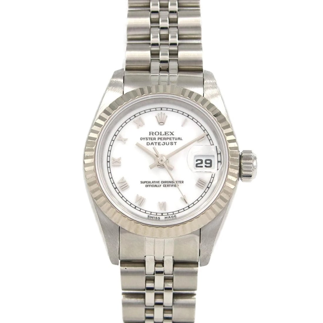 ROLEX DATEJUST SSXWG WATCH: ROLEX Datejust SSxWG Watch Brand: ROLEX Type: Wristwatch Material: Case: SST x White Gold Bracelet: SST Color: Dial Colors: White Roman Size: Case diameter: 26mm Max Wrist size: 17.5cm 