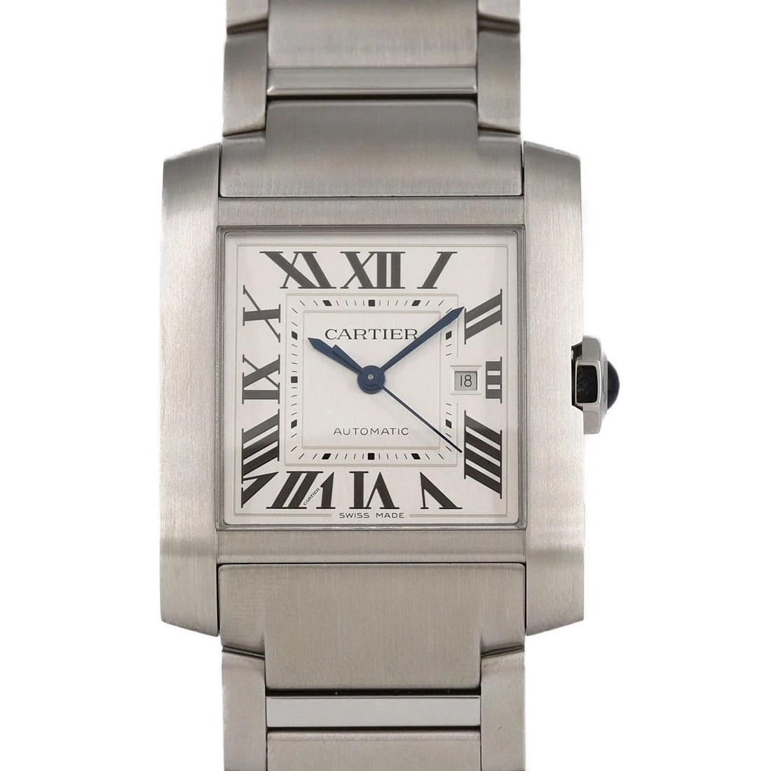 CARTIER TANK FRANCAISE SS WATCH: Cartier Tank Francaise SS Watch Brand: Cartier Type: Wristwatch Material: Case: SST Bracelet: SST Color: Dial Colors: Silver Roman Size: Case diameter: 30.5x36mm Max Wrist size: 19.5cm 