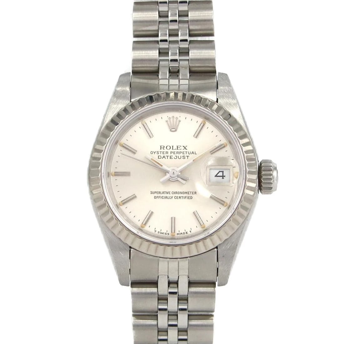ROLEX DATEJUST SSXWG WATCH: ROLEX Datejust SSxWG Watch Brand: ROLEX Type: Wristwatch Material: Case: SST x White Gold Bracelet: SST Color: Dial Colors: Silver Size: Case diameter: 26mm Max Wrist size: 18cm Accessories: