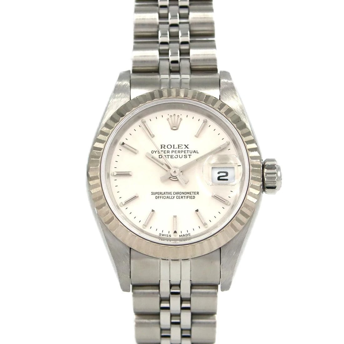 ROLEX DATEJUST SSXWG WATCH: ROLEX Datejust SSxWG Watch Brand: ROLEX Type: Wristwatch Material: Case: SST x White Gold Bracelet: SST Color: Dial Colors: Silver Size: Case diameter: 26mm Max Wrist size: 17cm Accessories: None