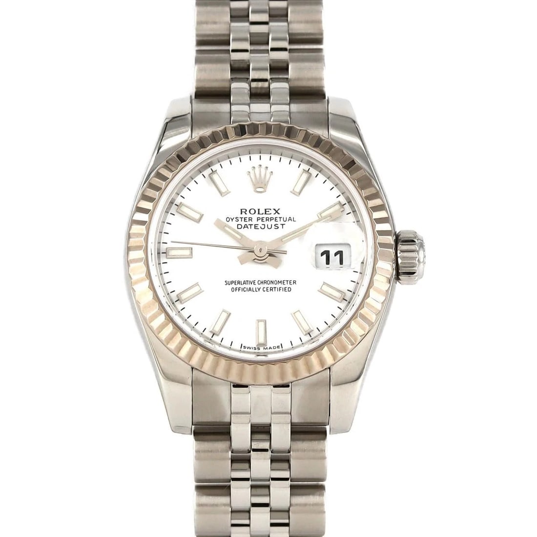 ROLEX DATEJUST SSXWG WATCH: Rolex Datejust SSxWG Watch Brand: ROLEX Type: Wrist watch Material: Case: Stainless steel x white gold Bracelet: Stainless steel Color: Dial Color: White Size: Case diameter: Approx. 26 mm Max