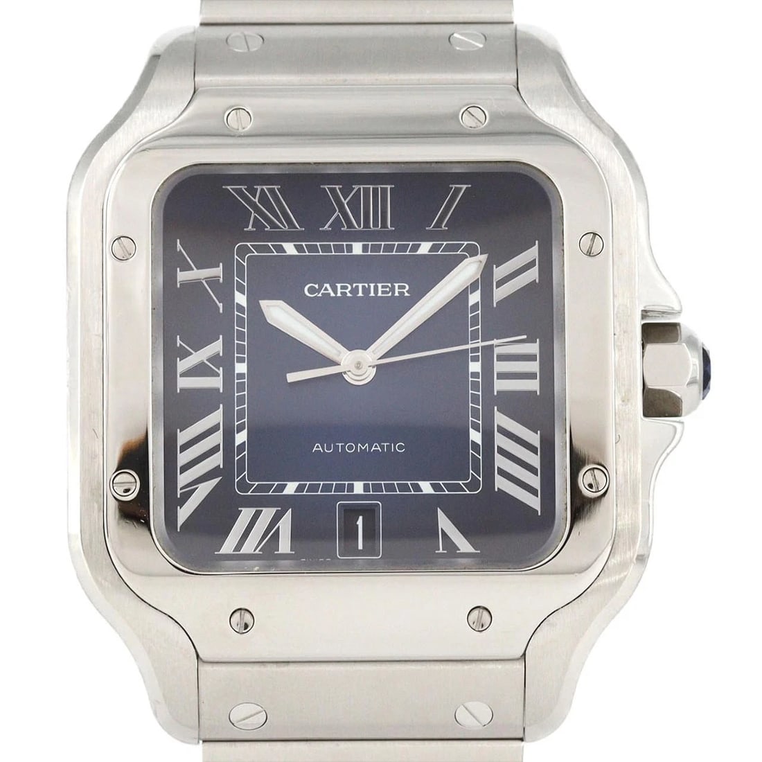 CARTIER SANTOS STAINLESS STEEL WATCH (1 of 4)