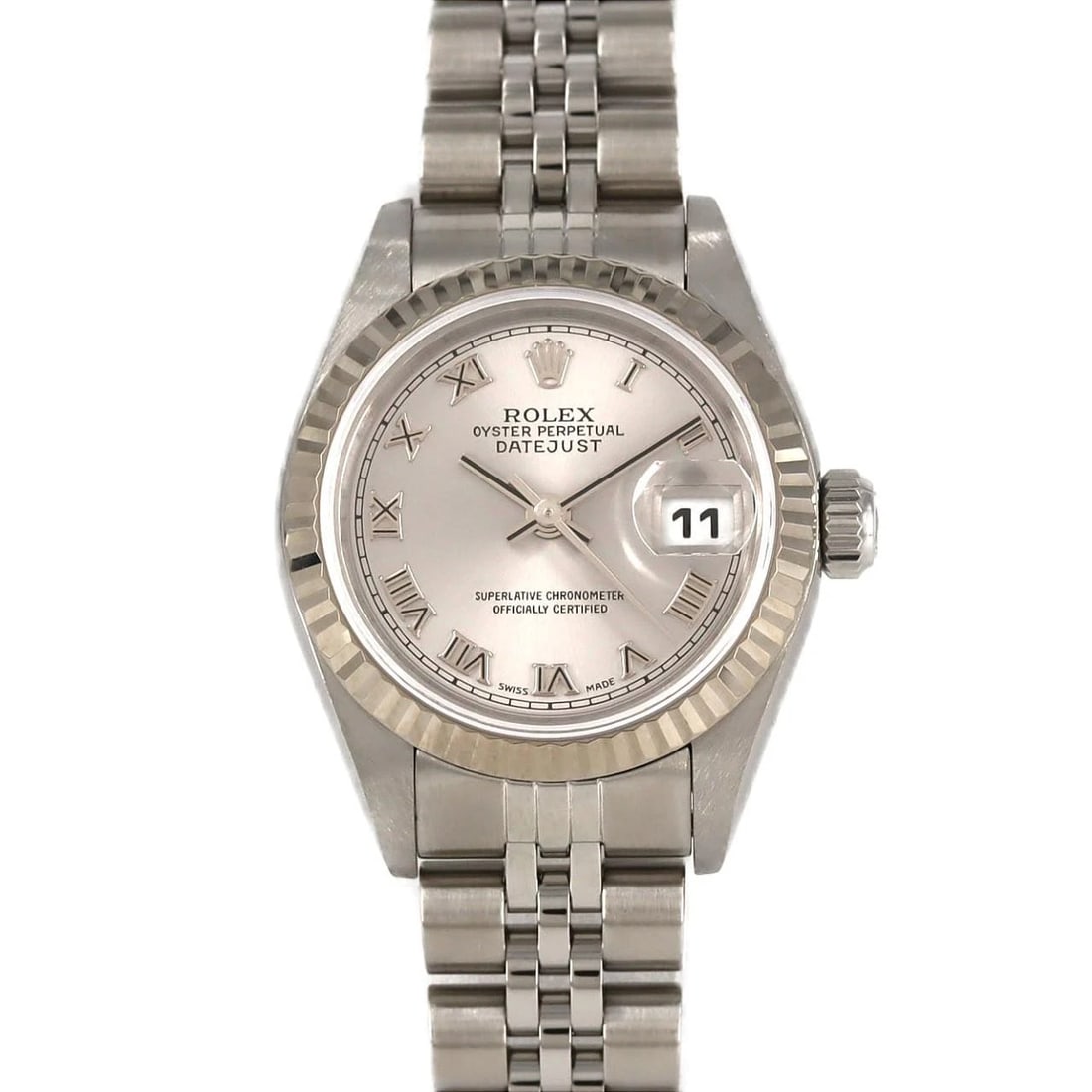 ROLEX DATEJUST SSXWG WATCH: ROLEX Datejust SSxWG Watch Brand: ROLEX Type: Wristwatch Material: Case: SST x White Gold Bracelet: SST Color: Dial Colors: Gray Roman Size: Case diameter: 26mm Max Wrist size: 17.5cm 